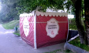 Одна из палаток по продаже клубники в ЮАО 