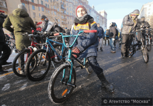 Второй зимний велопарад в Москве 