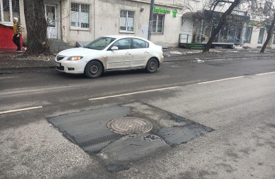 Отремонтированный асфальт на улице Орджоникидзе